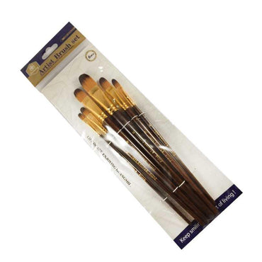 Keep Smiling Filbert Artist Brush Pack of 6 The Stationers